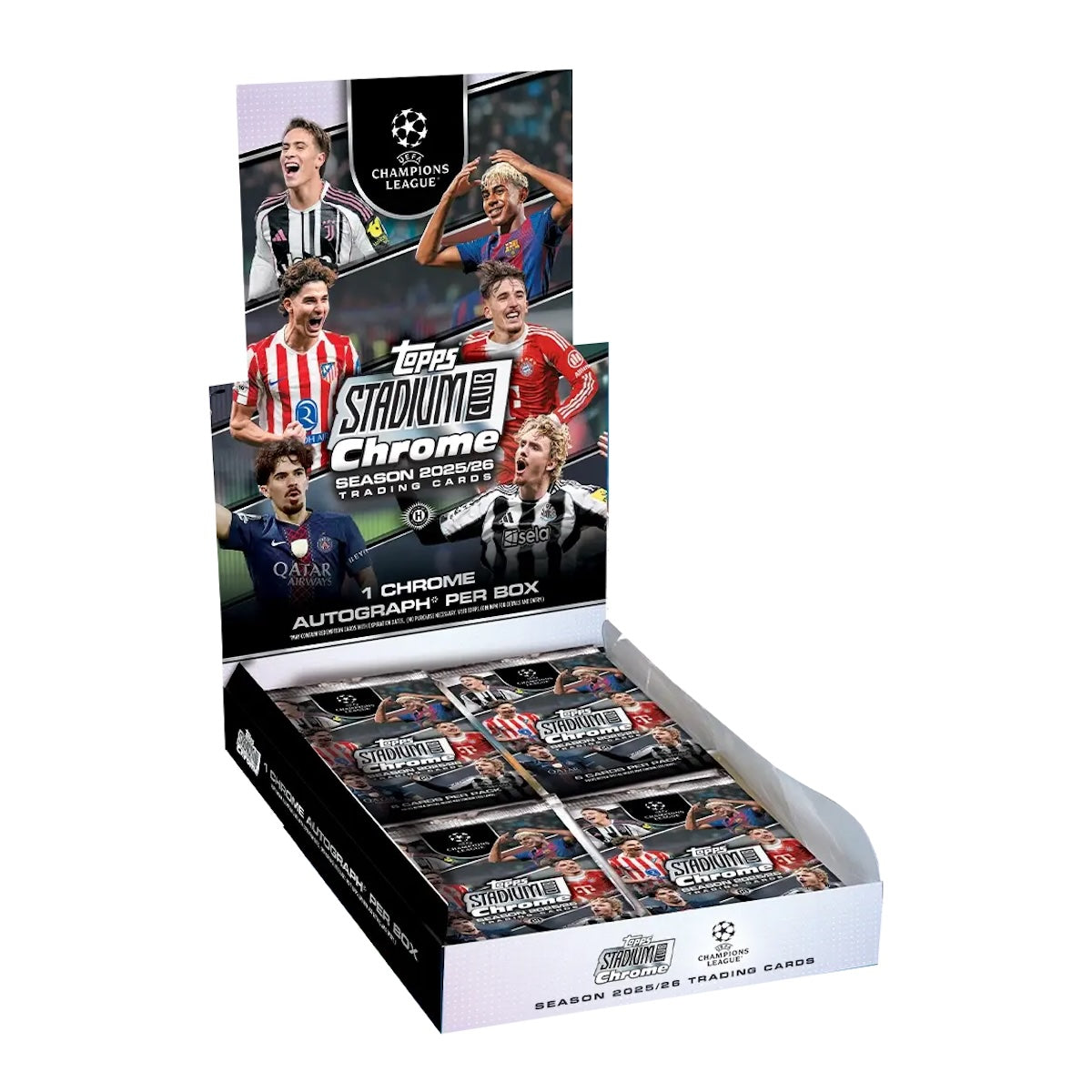 Topps Stadium Club Chrome UCL 25-26 Hobby Box | Tier Kards (Pre Order 4/11/2026)