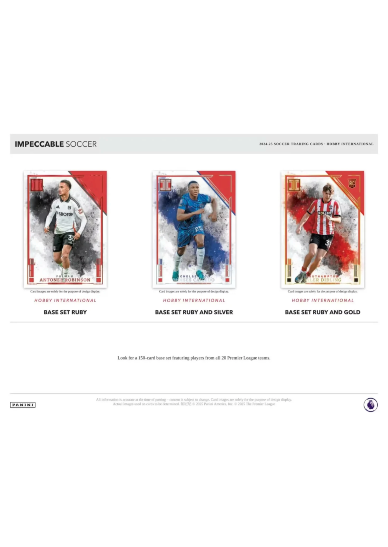 2024-25 Panini Impeccable Premier League EPL Soccer – International Hobby Box