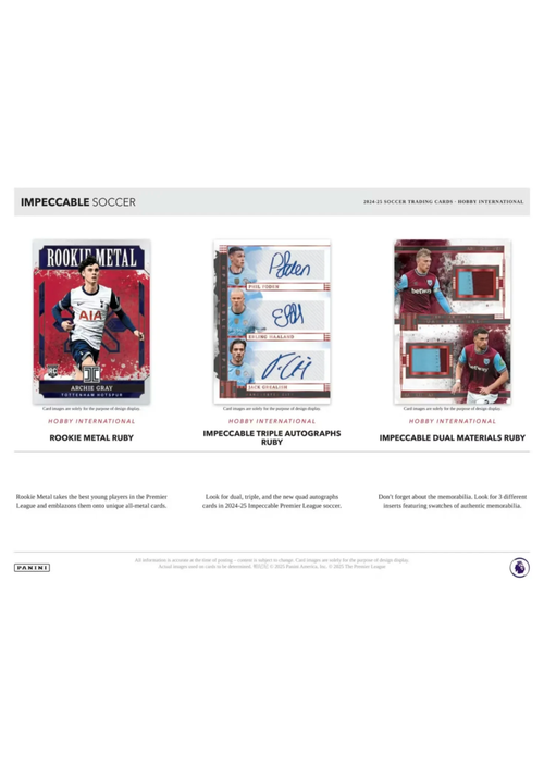 2024-25 Panini Impeccable Premier League EPL Soccer – International Hobby Box