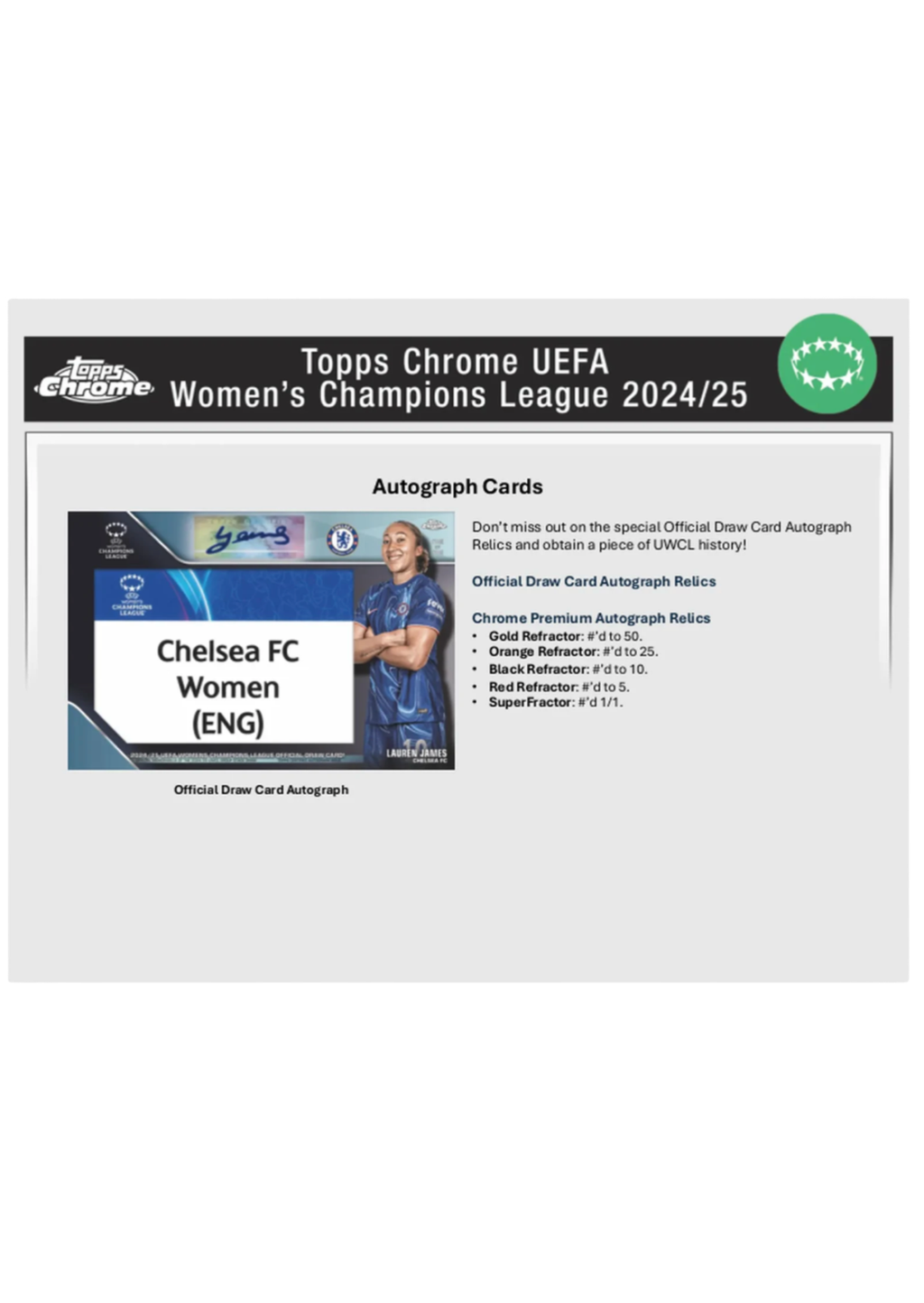 2024-25 Topps Chrome UWCL – Hobby Box