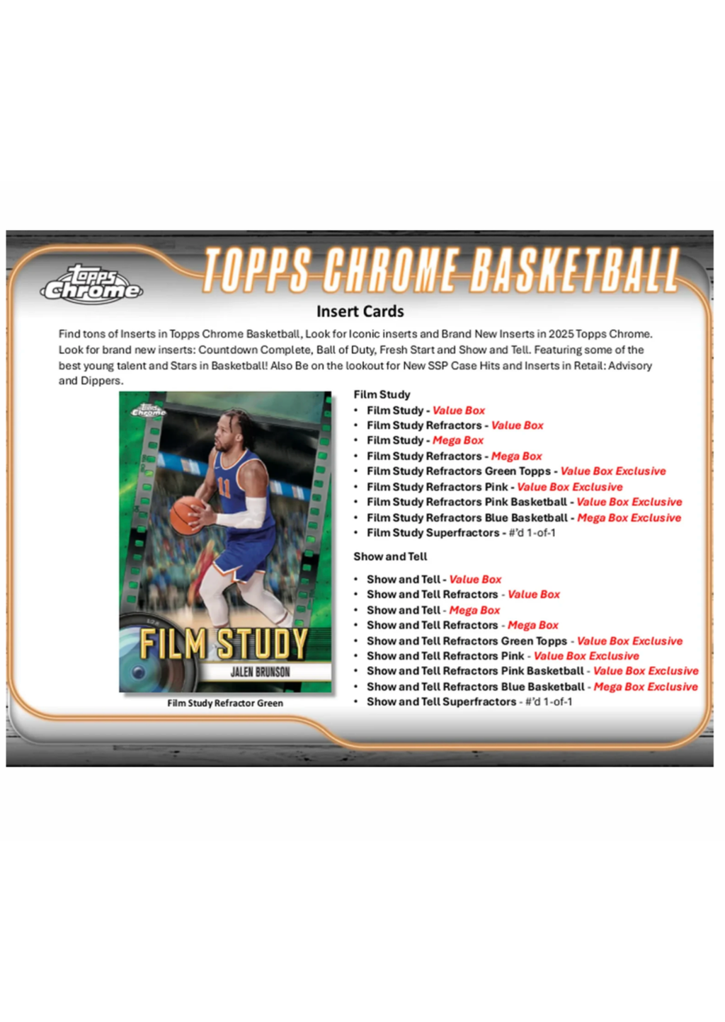 2024-25 Topps Chrome Basketball – Mega