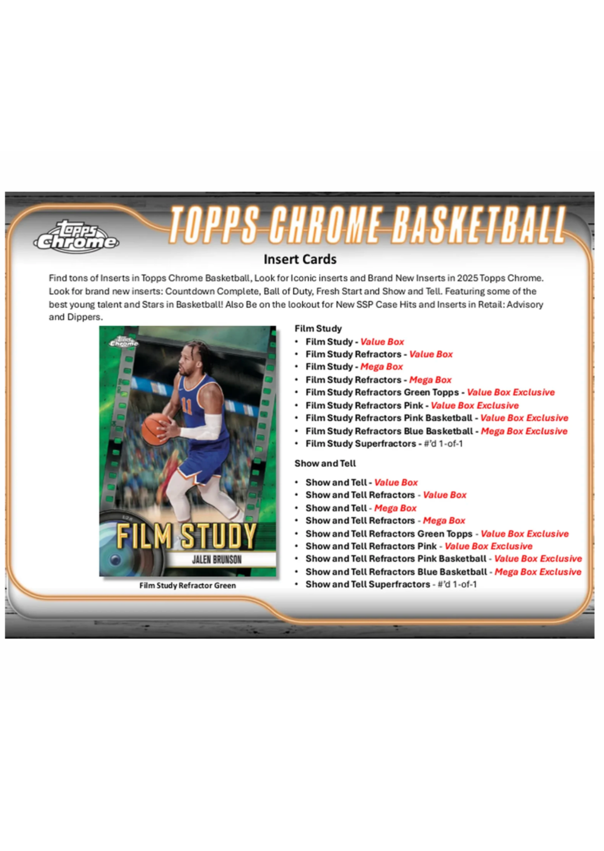 2024-25 Topps Chrome Basketball – Mega