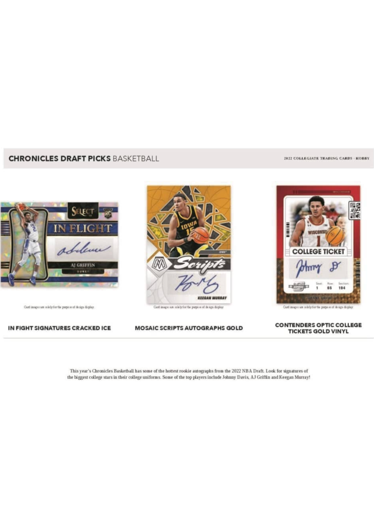 2022 Chronicles Draft Picks NCAA Hobby Box