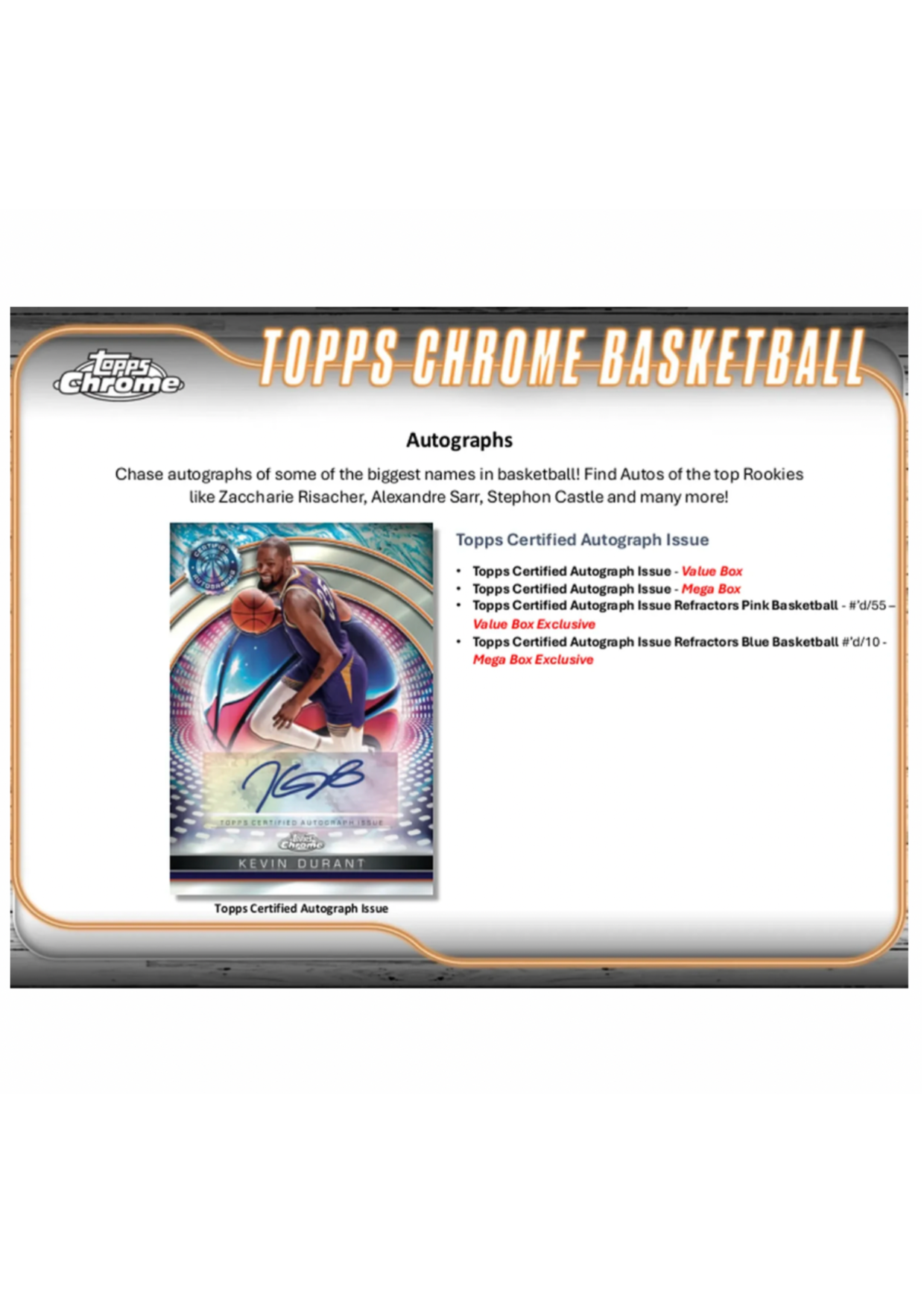 2024-25 Topps Chrome Basketball – Value Box