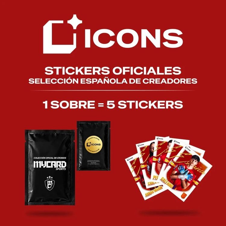 Sobre de Stickers Oficiales Cicons: Selección Española de Creadores (5 Stickers)