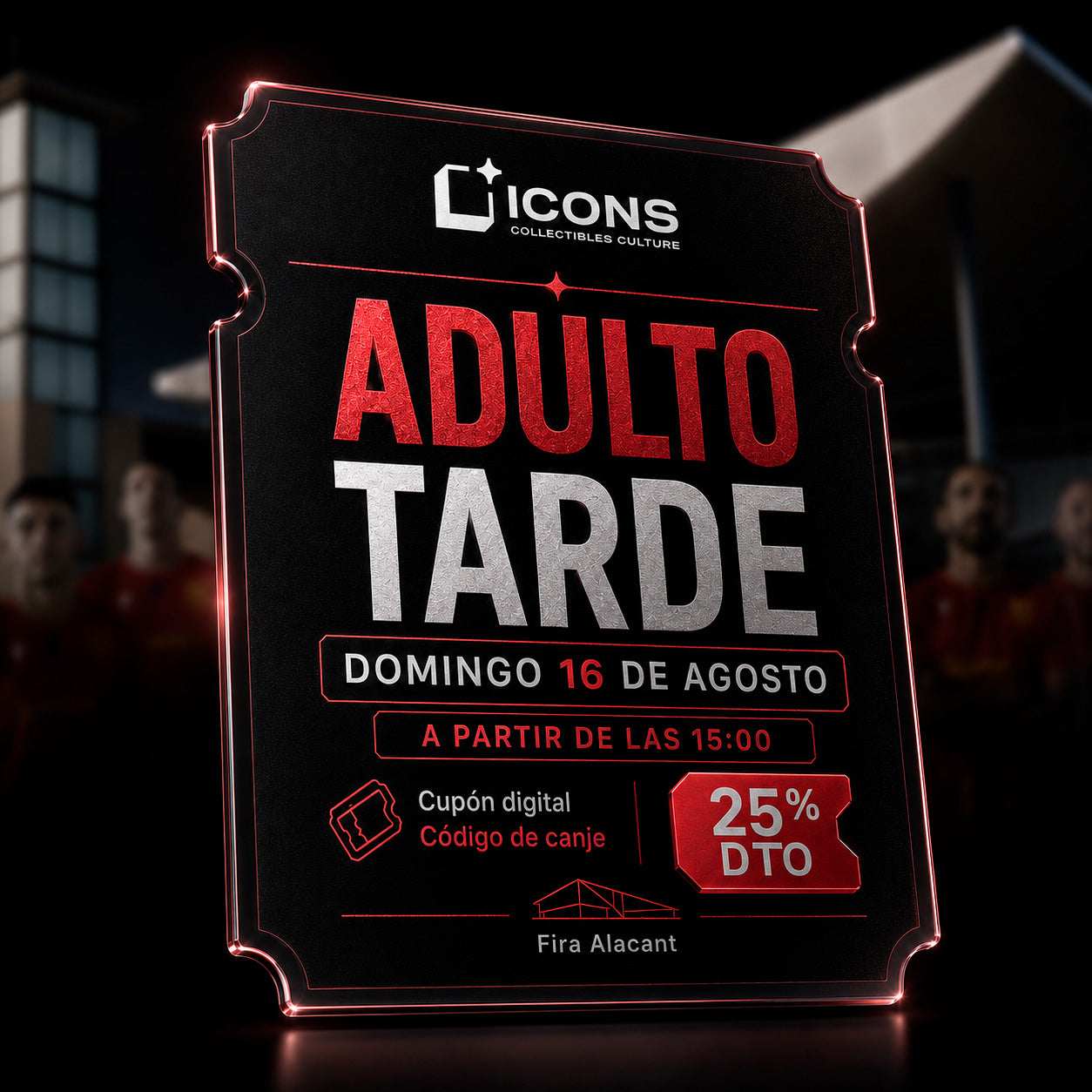 ICONS Alicante 2026 · Código de Canje con 25% de Descuento