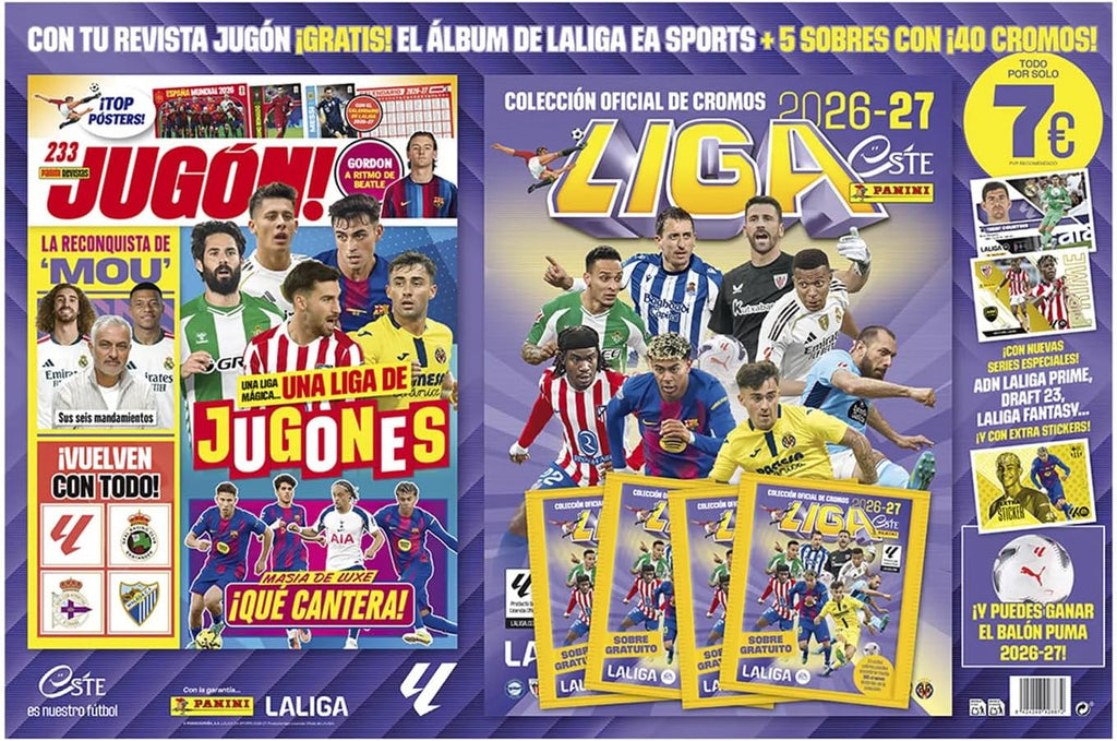 Álbum Panini LaLiga 2026-2027 + 5 Sobres (40 Cromos) | Tierkards