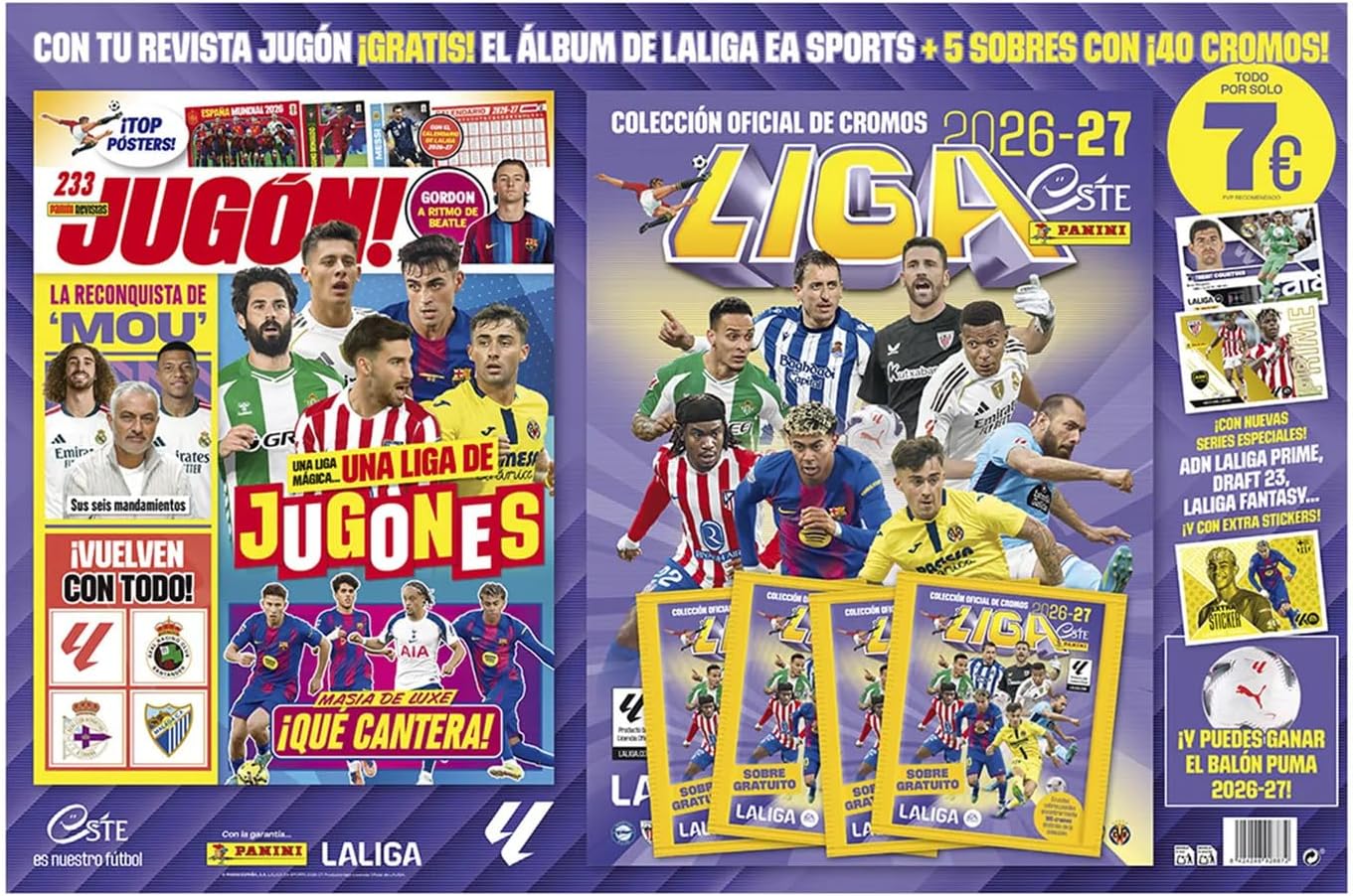 Álbum Panini LaLiga 2026-2027 + 5 Sobres (40 Cromos) | Tierkards
