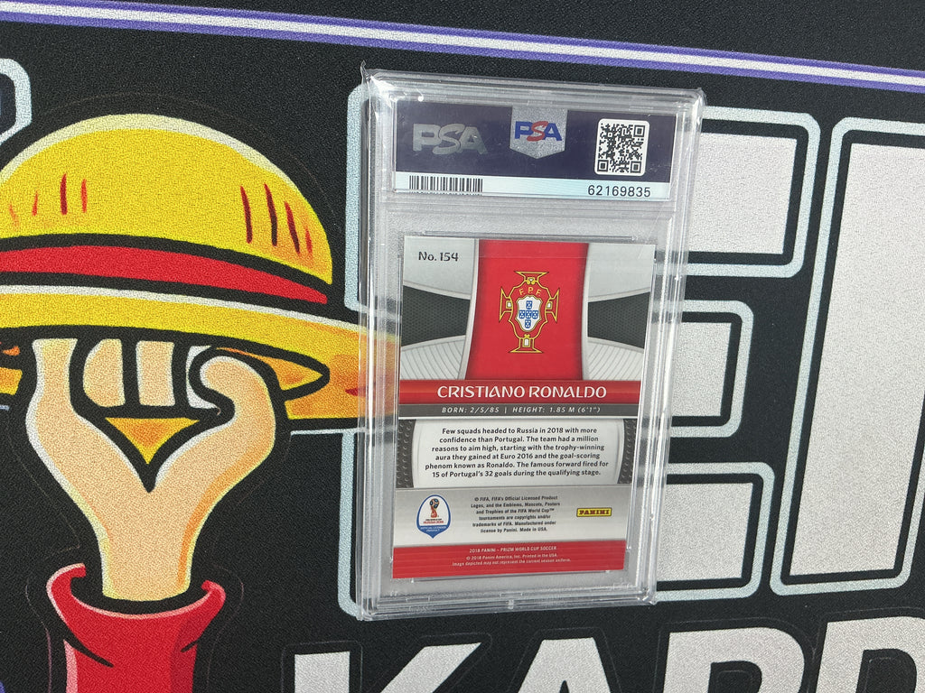 2018 Panini Prizm W/C Cristiano Ronaldo PSA 10