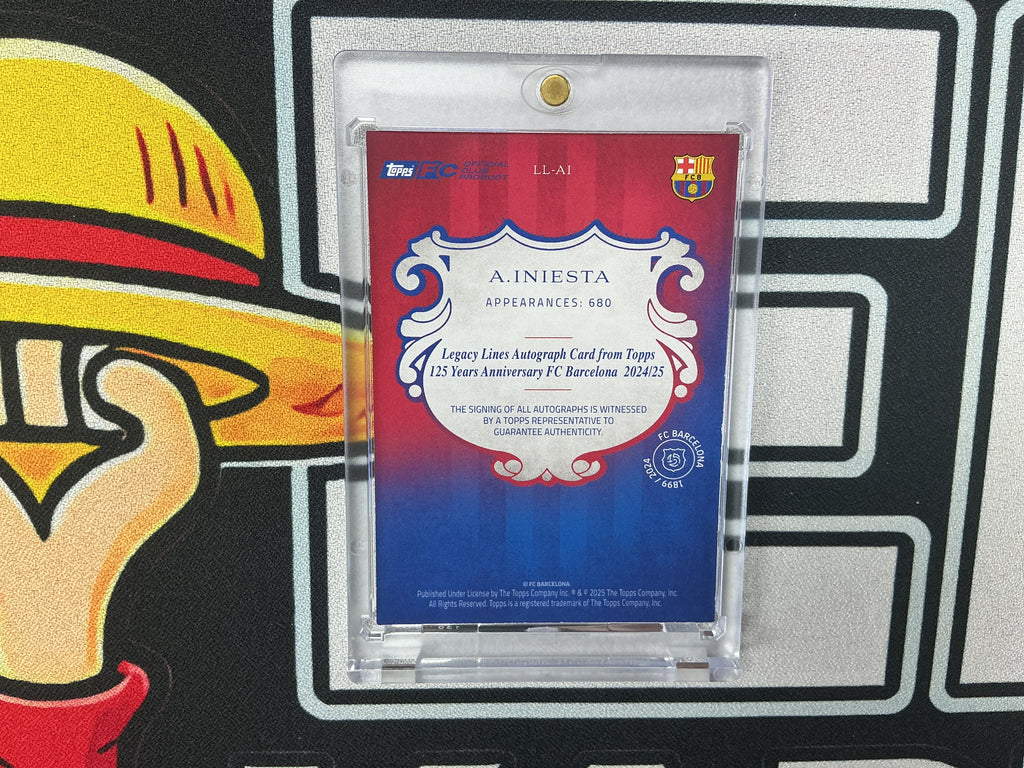 A.Iniesta 72/125 Autograph Topps 125 Years Anniversary FC Barcelona