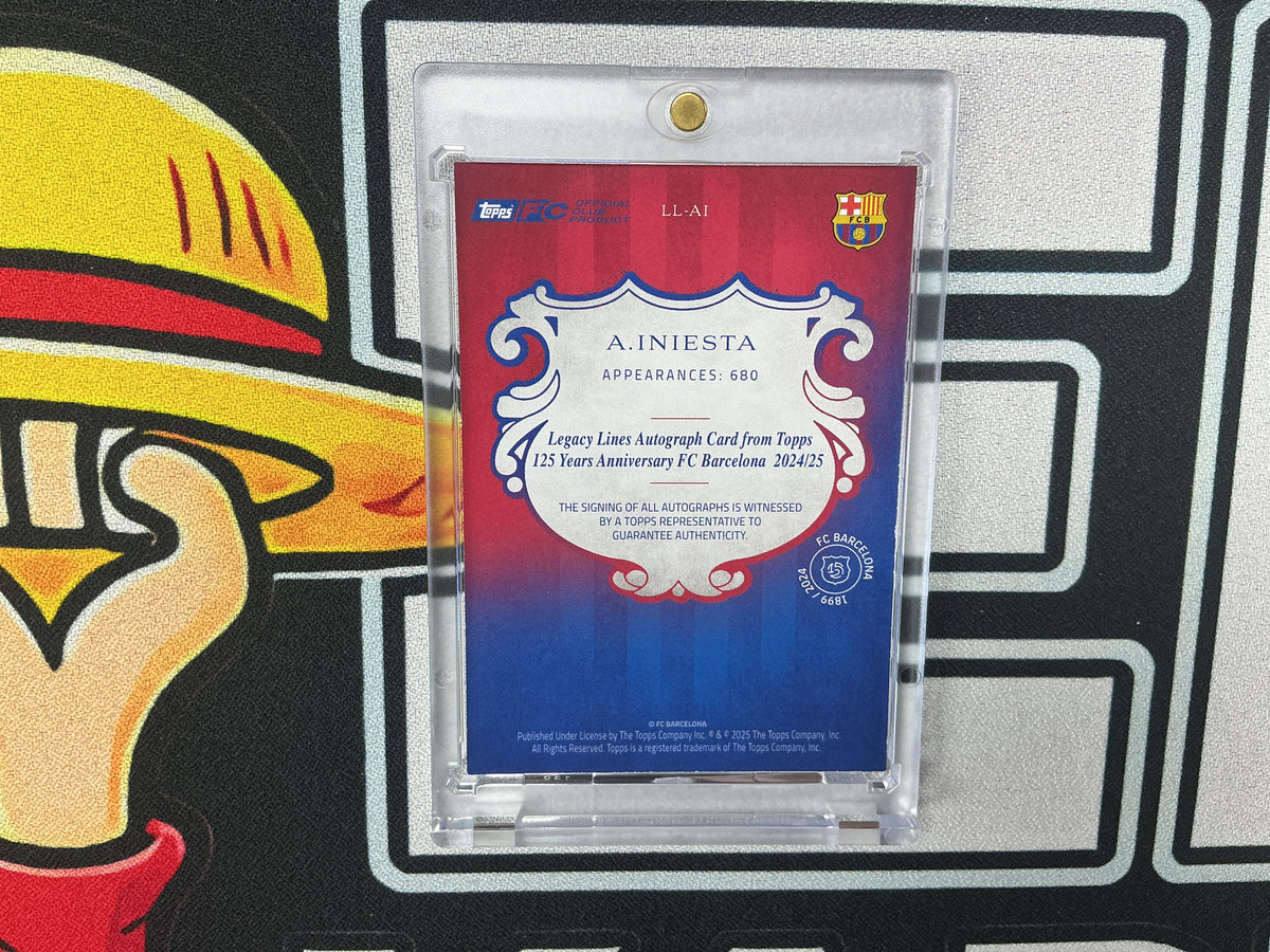 A.Iniesta 72/125 Autograph Topps 125 Years Anniversary FC Barcelona