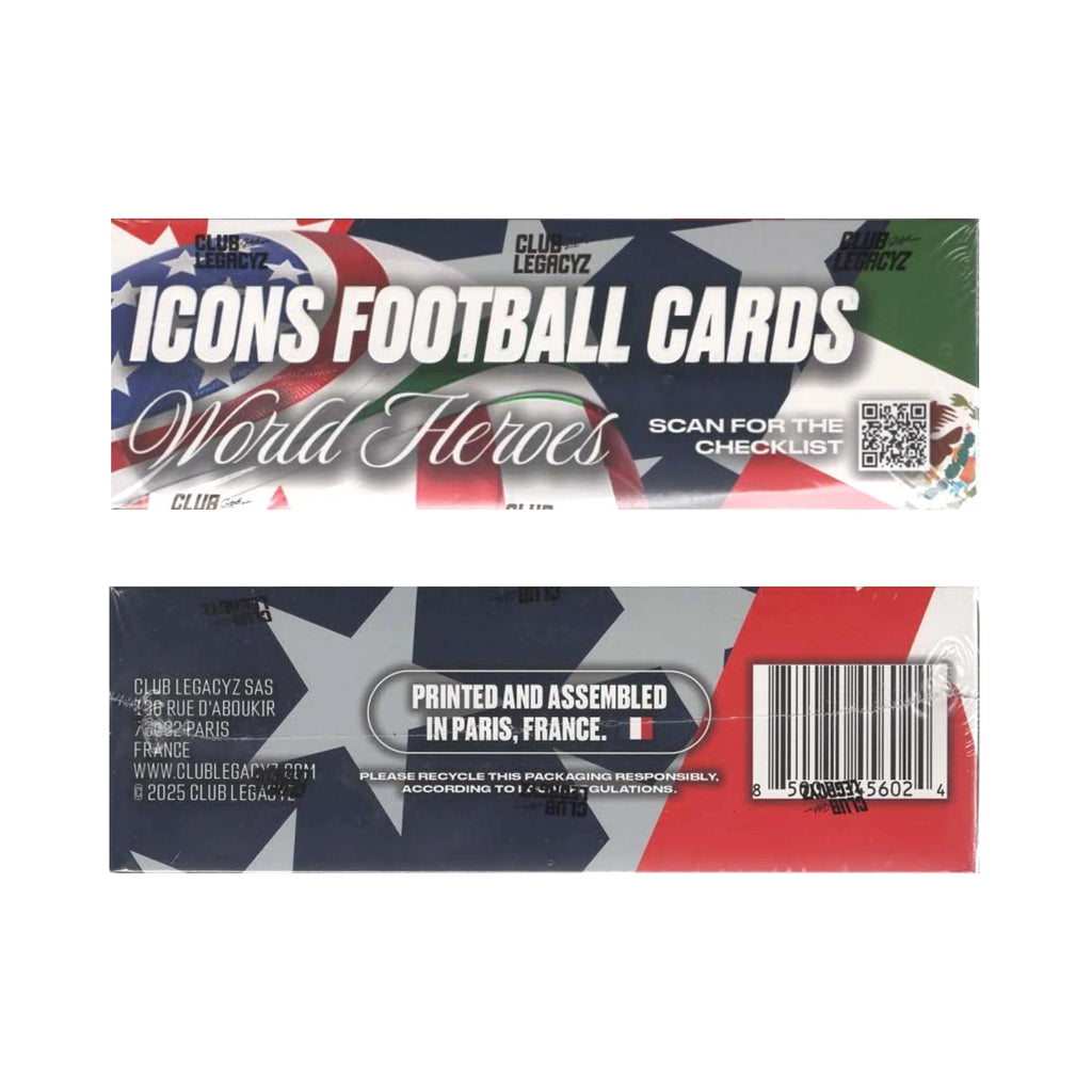 2026 CLUB LEGACYZ ICONS WORLD HEROES FOOTBALL (SOCCER) 4ND EDITION 10CT. DISPLAY BOX