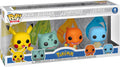 Funko Pop!  Pokémon - Pack de 4 Iniciales (Pikachu, Squirtle, Charmander y Bulbasaur)